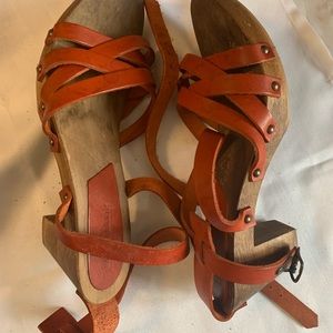 Italian orange clogs